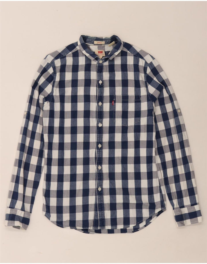 Cămașă Levi's Slim Fit pentru bărbați, din bumbac vichy, albastru bleumarin