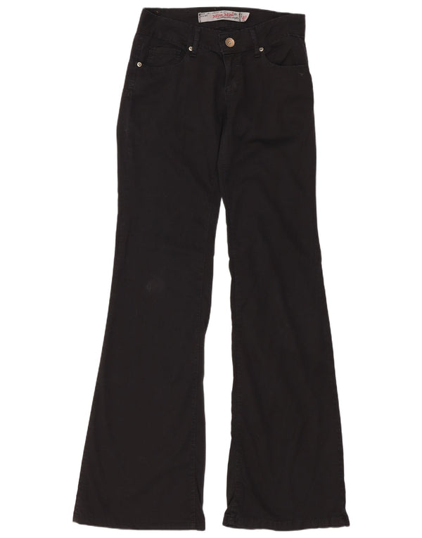 Pantaloni vintage evazați pentru femei IT 40 Small W26 L31 Bumbac negru