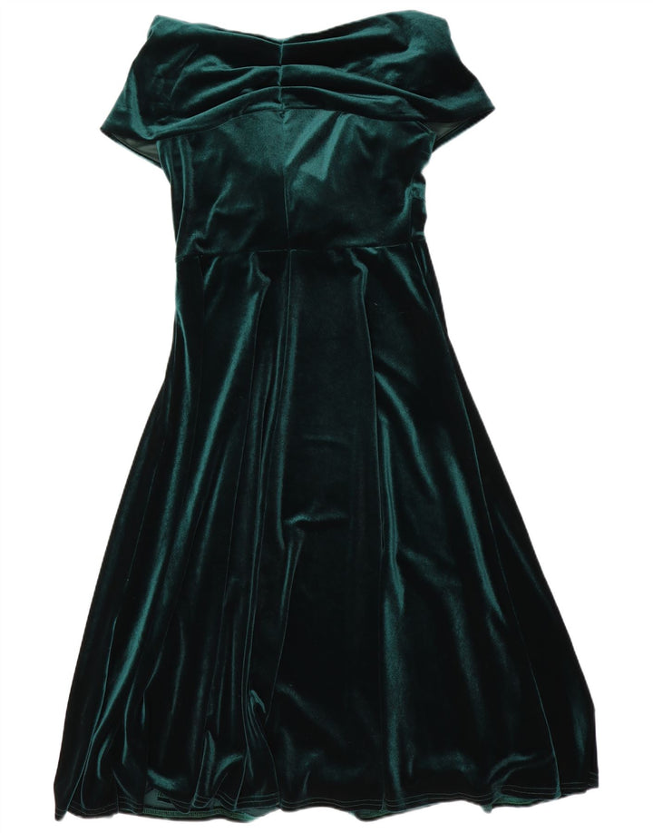 Rochie maxi din velur pentru femei Quiz UK 12 Poliester verde mediu