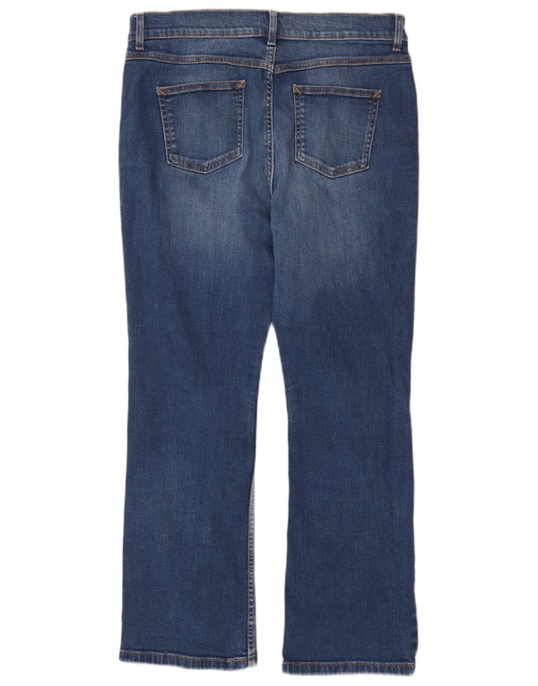 Marks & Spencer blugi subțiri bootcut pentru femei UK 14 mare L34 L28 bumbac albastru
