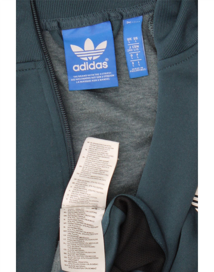 Jachetă de trening pentru bărbați Adidas, verde mare, poliester color bloc