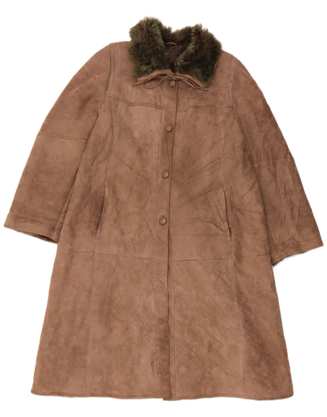 Palton pentru femei VINTAGE din shearling UK 14 mare bej