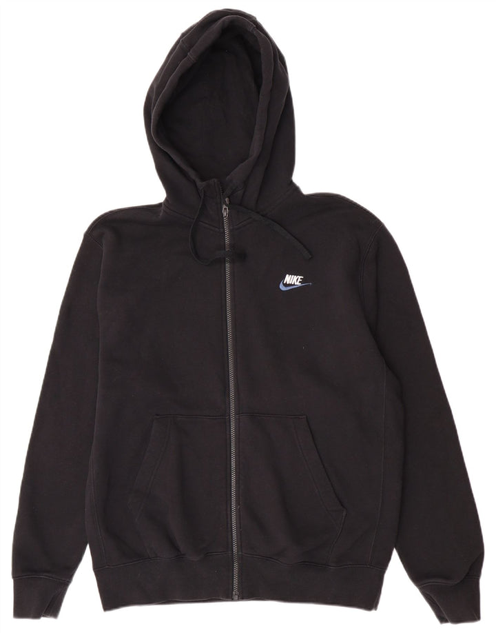 Pulover Nike pentru bărbați, cu fermoar, bumbac mediu negru