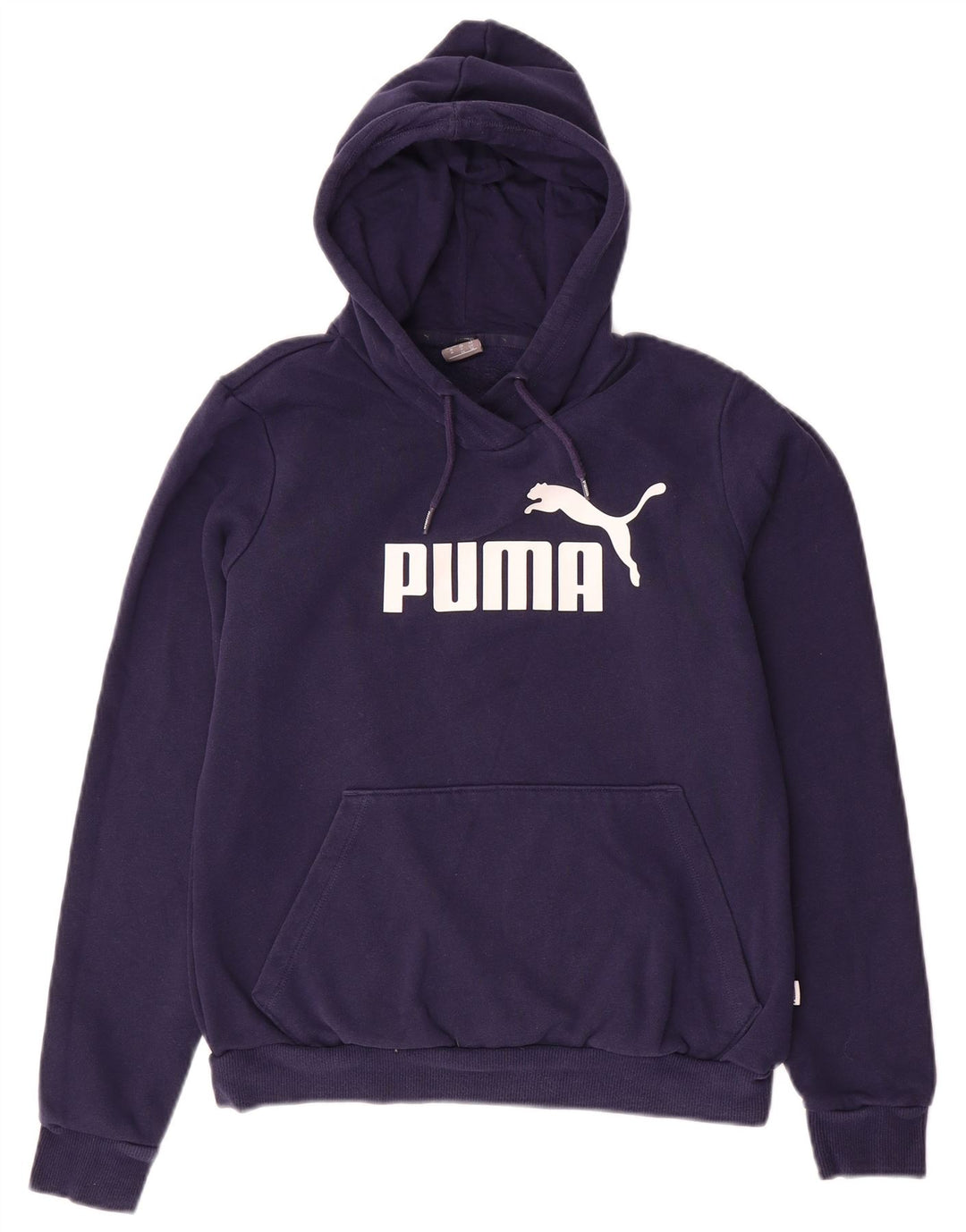 Pulover cu glugă grafic PUMA pentru femei UK 12 Poliester mediu albastru bleumarin