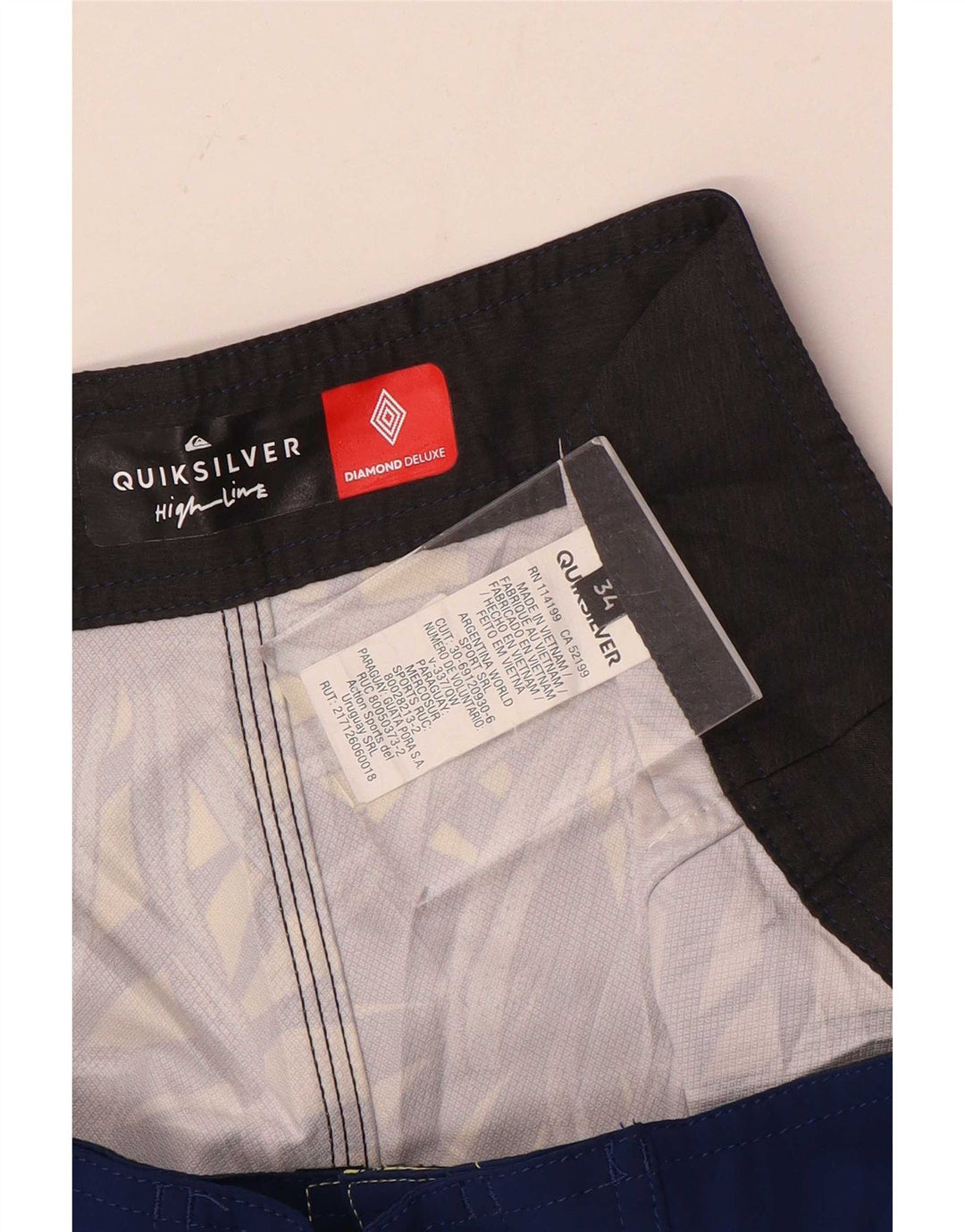 Pantaloni scurți de înot Quiksilver pentru bărbați, mari, albastru, cu flori din poliester
