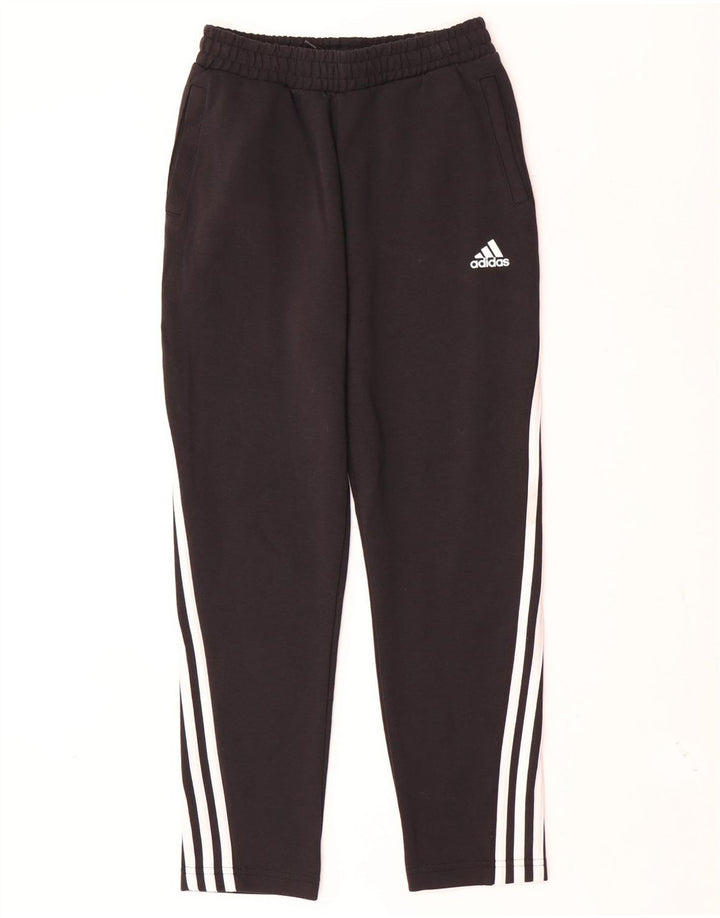 Pantaloni de trening ADIDAS pentru baieti 11-12 ani bumbac negru