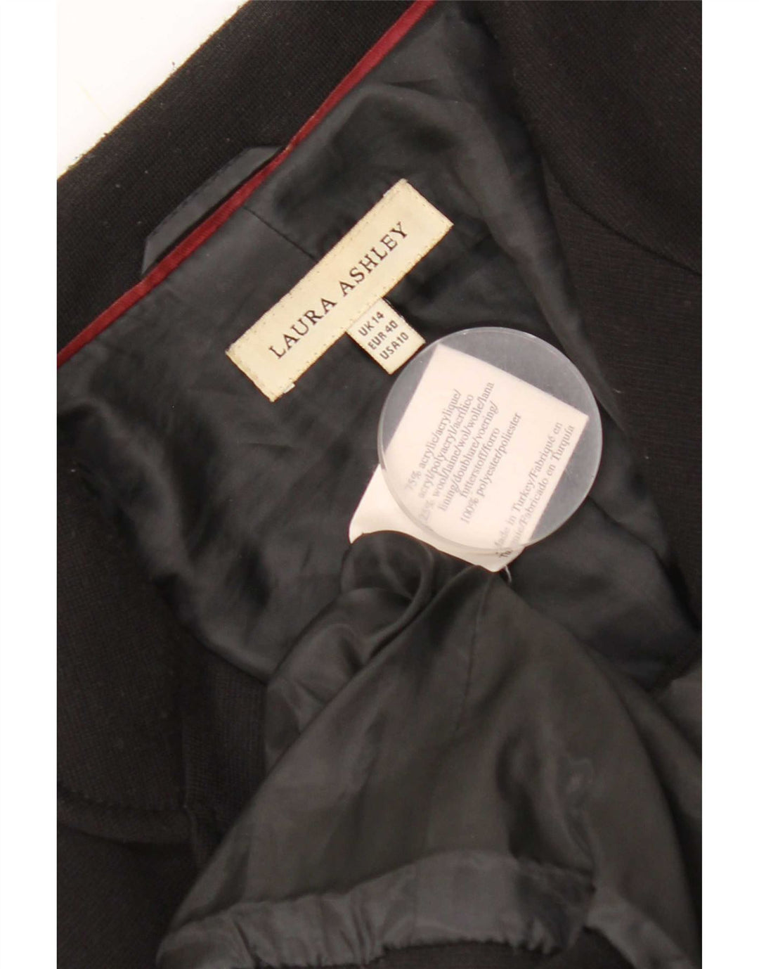 Jachetă blazer pentru femei Laura Ashley, cu 4 nasturi, UK 14, mare, negru, acrilic