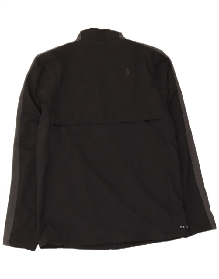 Jachetă de top pentru trening Nike Dri Fit pentru bărbați, negru mediu, poliester bloc de culoare