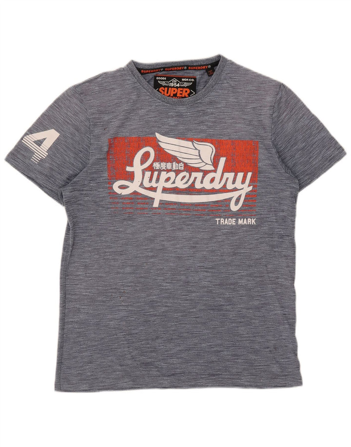 Tricou grafic Superdry pentru bărbați Top mare, gri, poliester cu pături