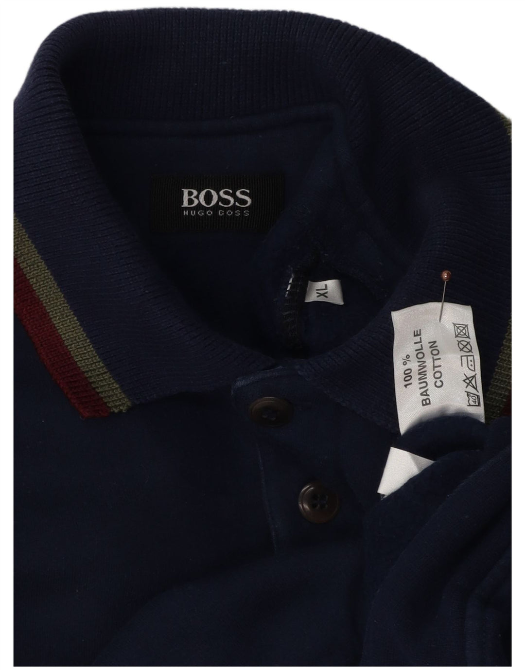 Pulover pentru bărbați Hugo Boss, cu gât polo, XL, bumbac bleumarin