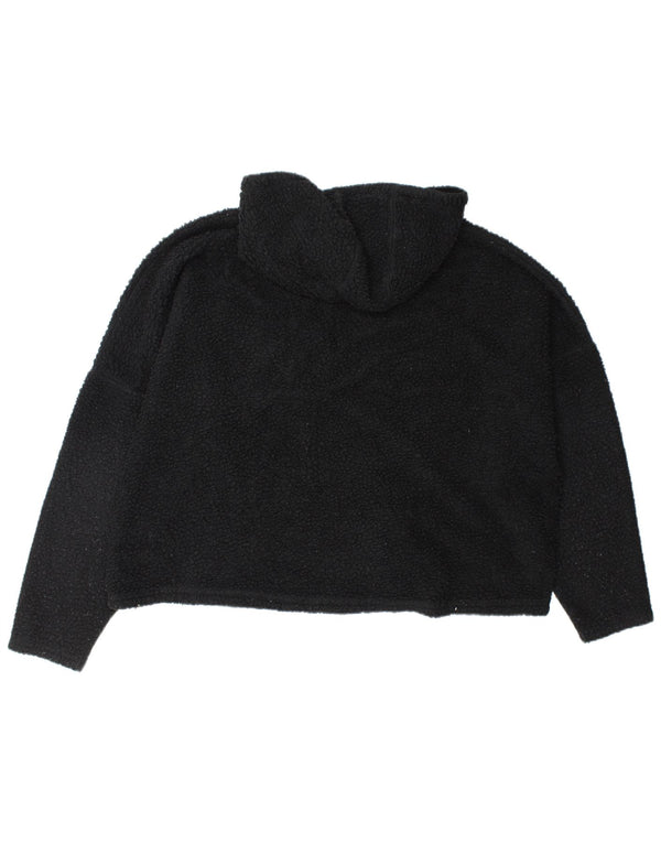 Pulover pentru femei Ellesse, supradimensionat, cu glugă, cu fermoar și gât, din lână UK 16, mare, negru