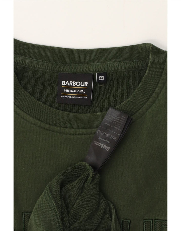 BARBOUR Pulover grafic pentru bărbați, bumbac verde 2XL