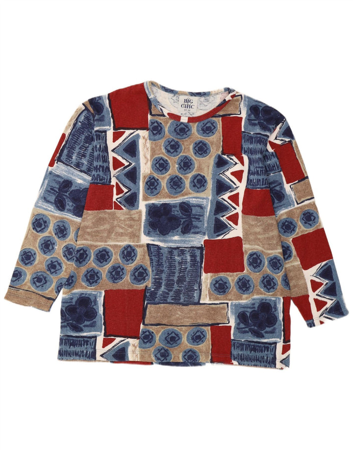 Vintage Top Femei cu mânecă lungă EU 44/46 XL Multicolor Patchwork