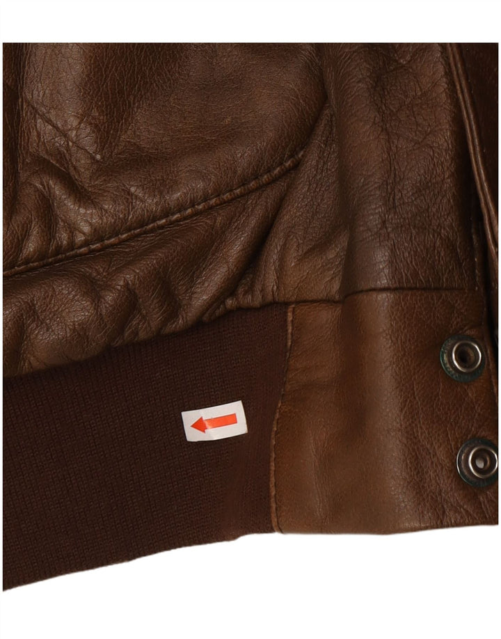 Jachetă din piele pentru bărbați Outback UK 42 XL din piele maro