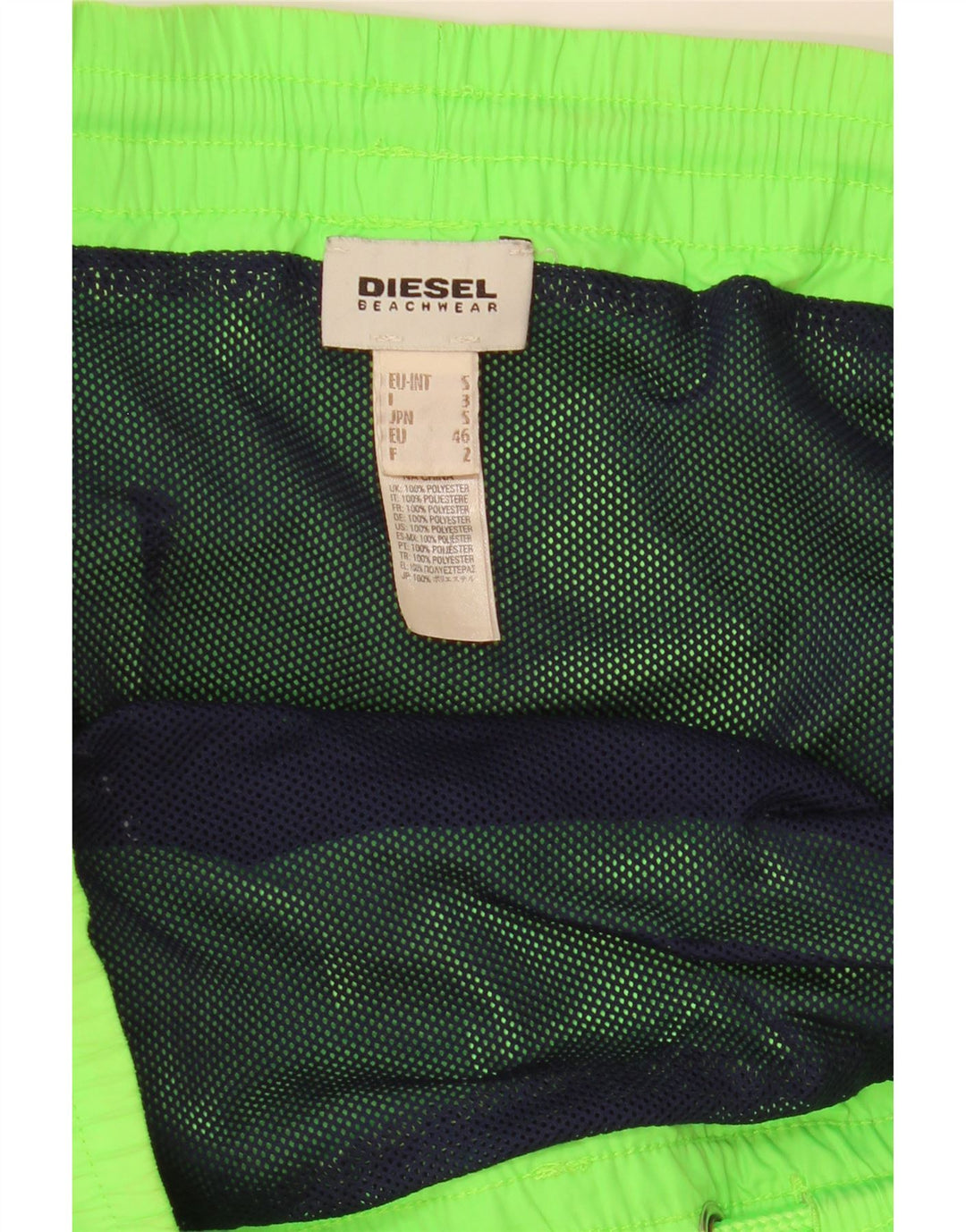 Pantaloni scurți de înot cu grafică Diesel pentru bărbați, poliester verde mic