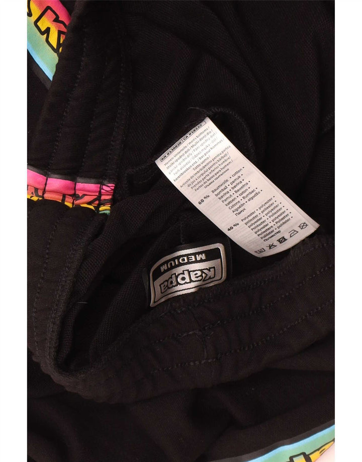 Pantaloni scurți de sport grafic Kappa pentru bărbați, bumbac color bloc negru mediu