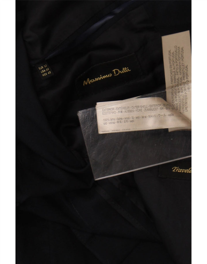Massimo Dutti Jachetă pentru bărbați cu 2 nasturi UE 52 Lână mare albastru bleumarin
