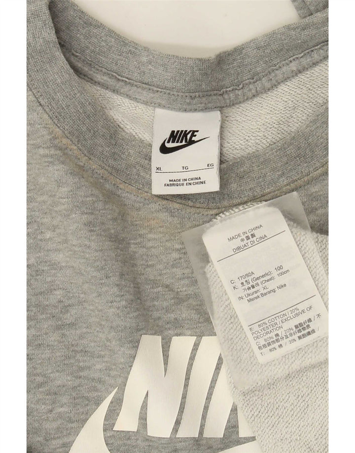 Pulover supradimensionat cu grafic Nike pentru femei UK 18 XL, gri cu pete