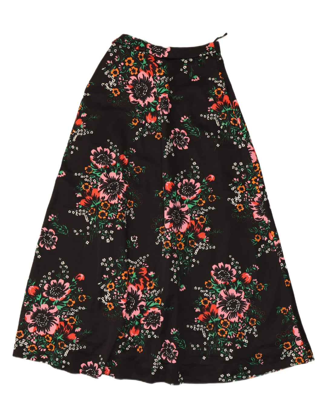 Fusta A-Line pentru femei VINTAGE W28 Medium Black Floral