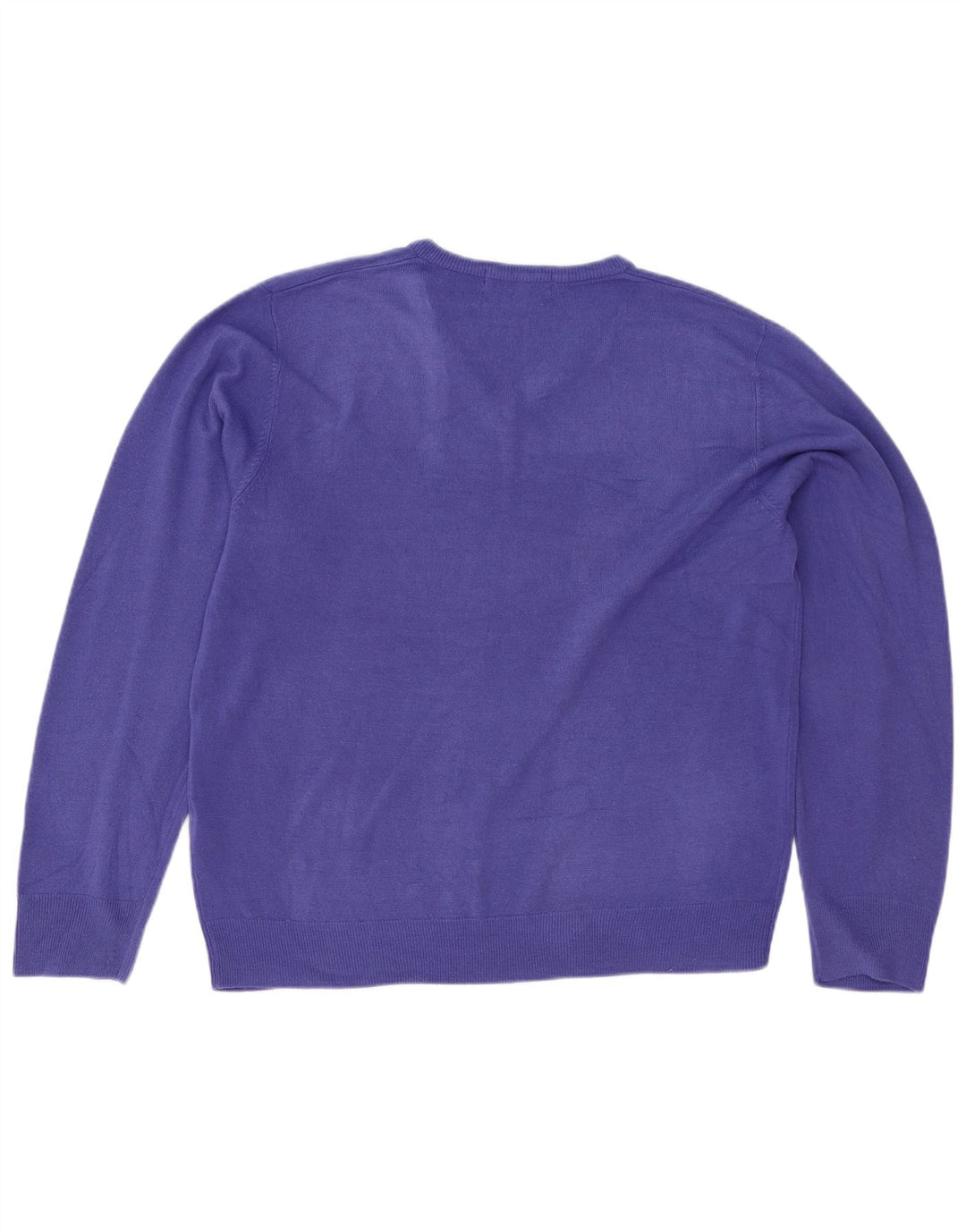 Marks & Spencer Mens V-Neck Jumper Sweater Large Purple Acrylic