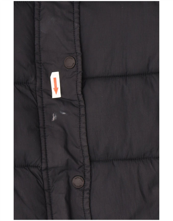 Jachetă căptușită Superdry pentru femei UK 8 Small Black Nylon