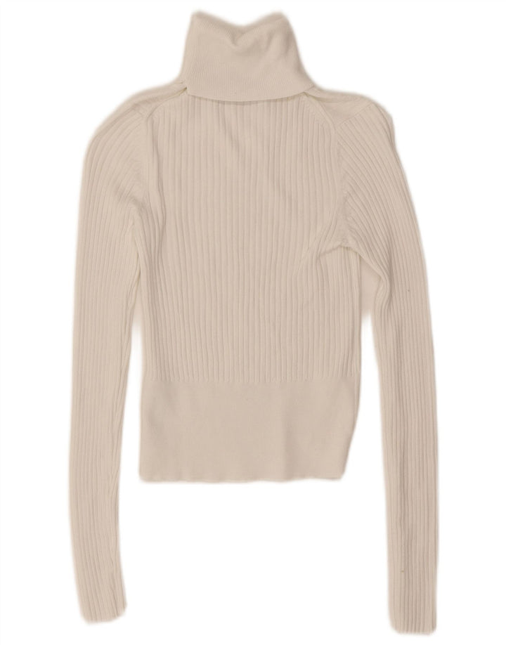 Bluză pentru femei Zara Crop cu gât rulat Top UK 8 Small White Viscose