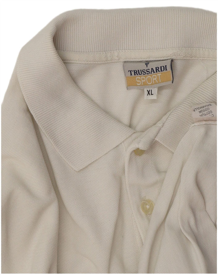 TRUSSARDI Tricou Polo XL Bumbac Alb