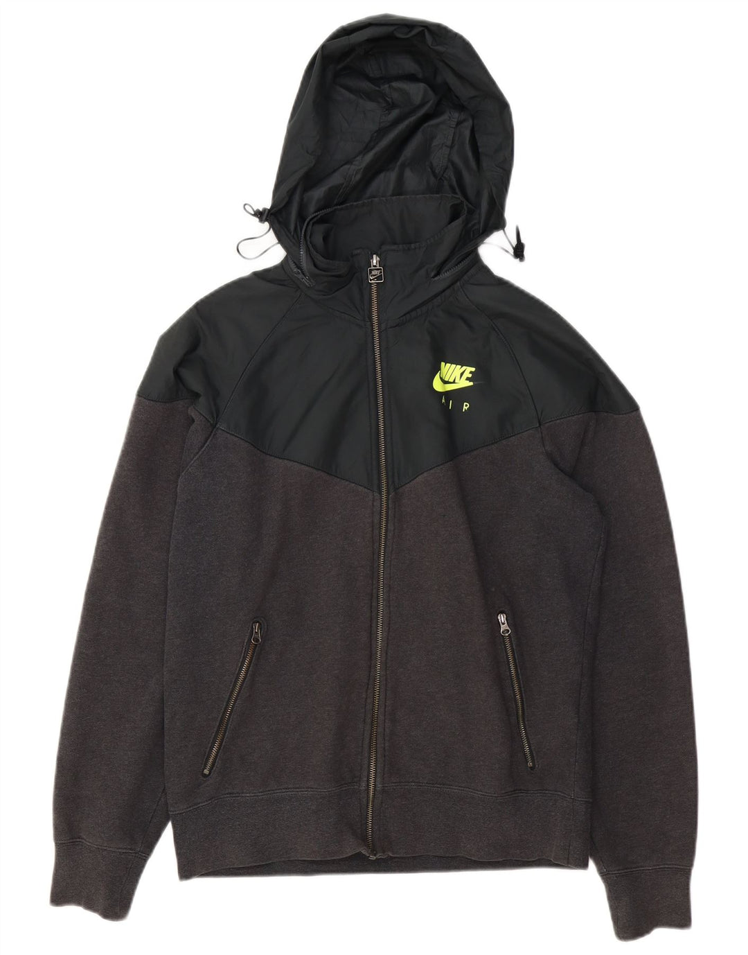 Pulover Nike pentru bărbați, cu fermoar, din bumbac color bloc, gri mediu