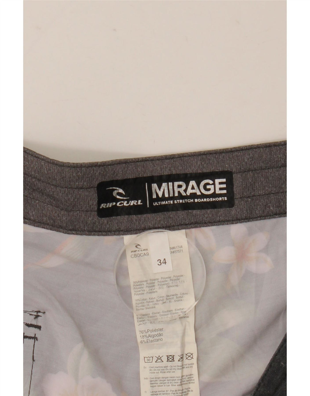 Pantaloni scurți de înot Rip Curl Mirage pentru bărbați, mari, gri, poliester floral