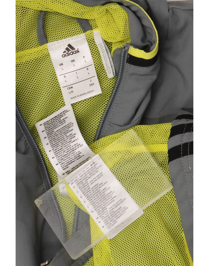 Jachetă de ploaie cu glugă pentru bărbați Adidas Climacool Graphic UK 40 Poliester mare gri
