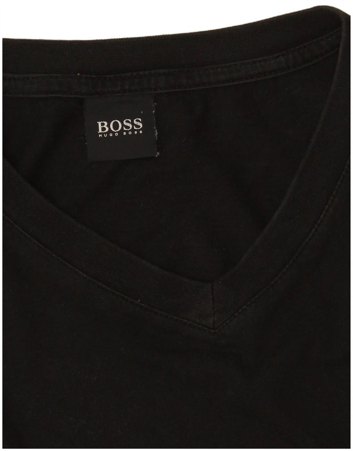 Tricou pentru bărbați HUGO BOSS Top mic bumbac negru