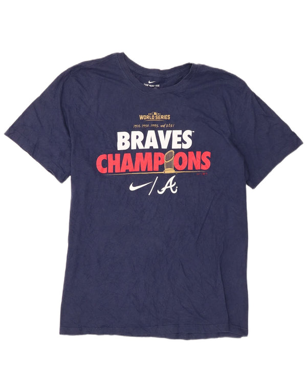 Tricou grafic Nike Braves Champions pentru bărbați Top XL Bumbac bleumarin