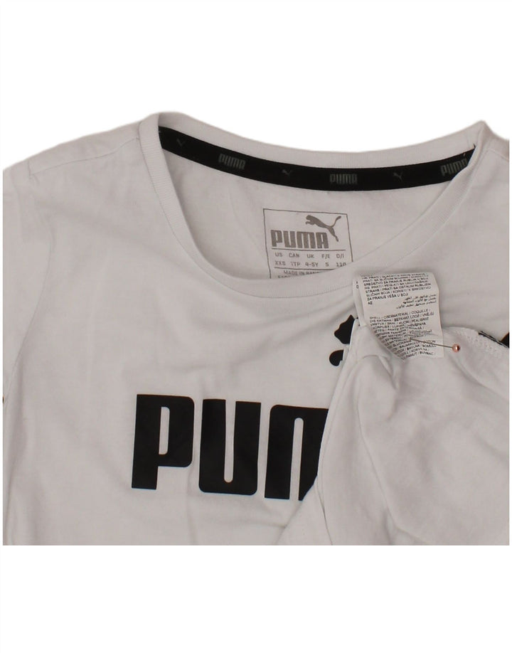 Tricou grafic PUMA pentru baieti Top 4-5 ani bumbac alb