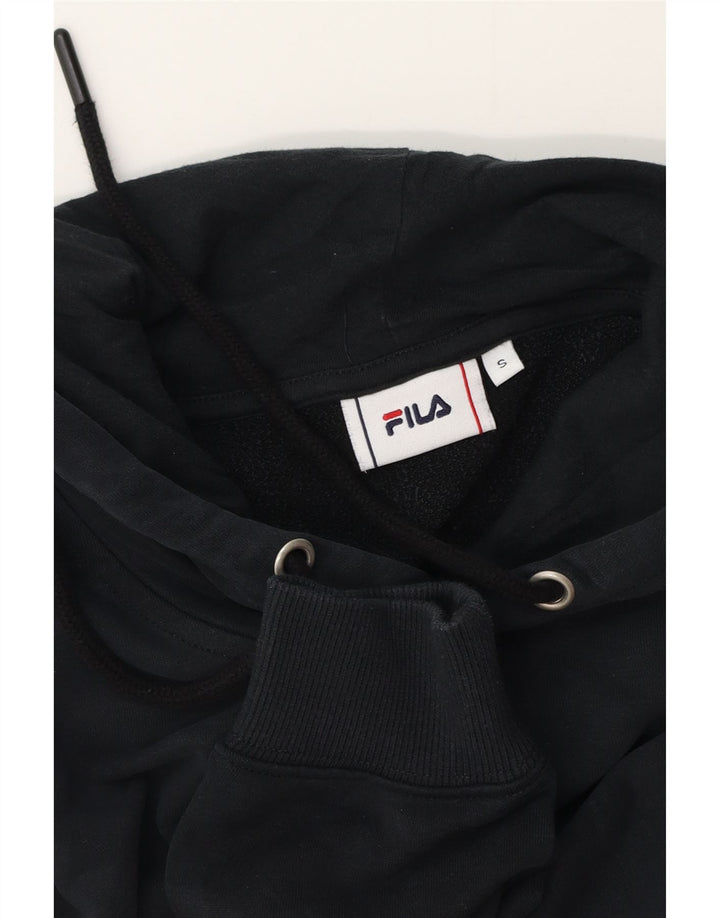 Pulover Fila pentru bărbați cu hanoră grafică, mic, negru