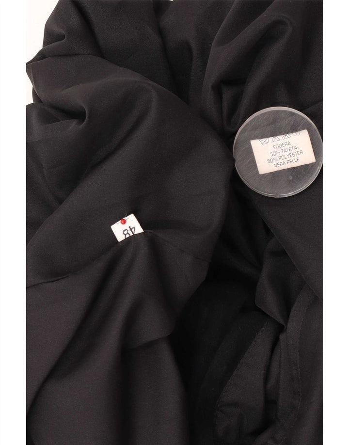 Bomber vintage pentru bărbați din piele intoarsa IT 48 Medium Black Leather