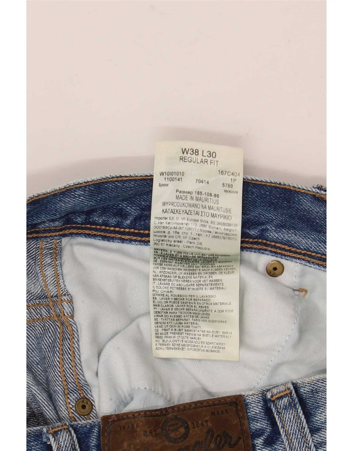 Blugi drepti Wrangler pentru bărbați, cu ajustare normală, W38 L30, bumbac albastru