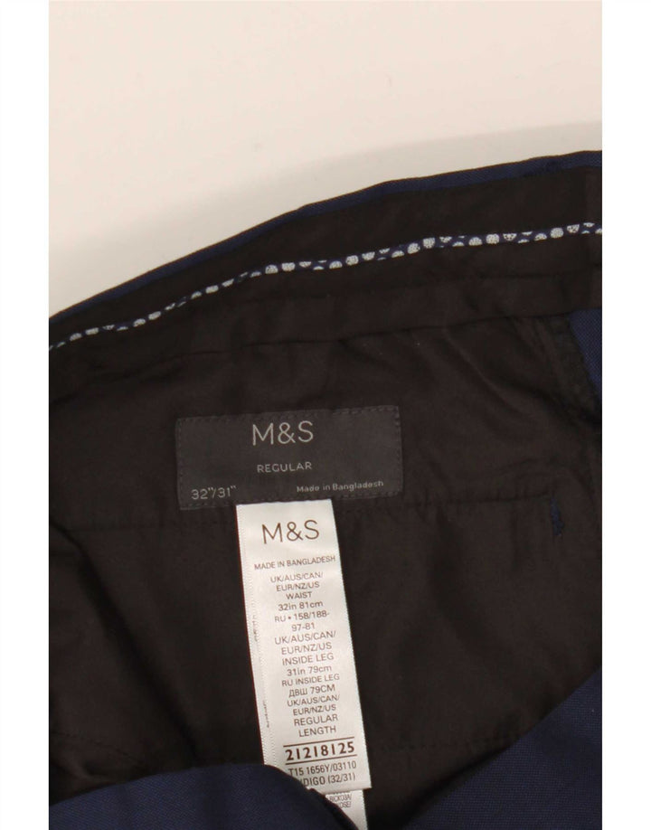 Marks & Spencer Pantaloni drepți pentru bărbați L32 L31 Poliester bleumarin