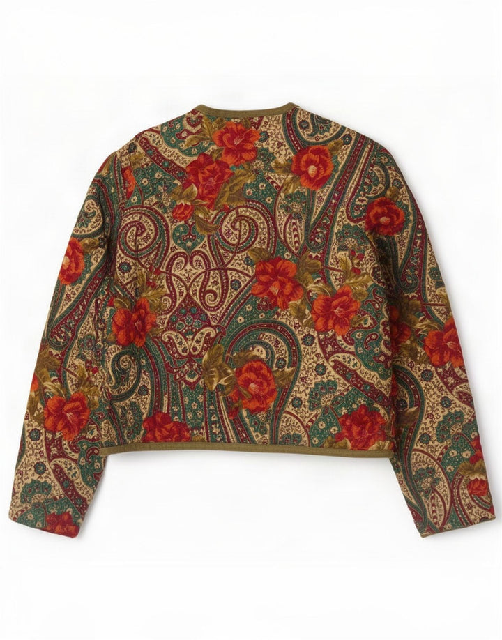 Bomber vintage pentru femei UK 14 Medium Multicolor Paisley