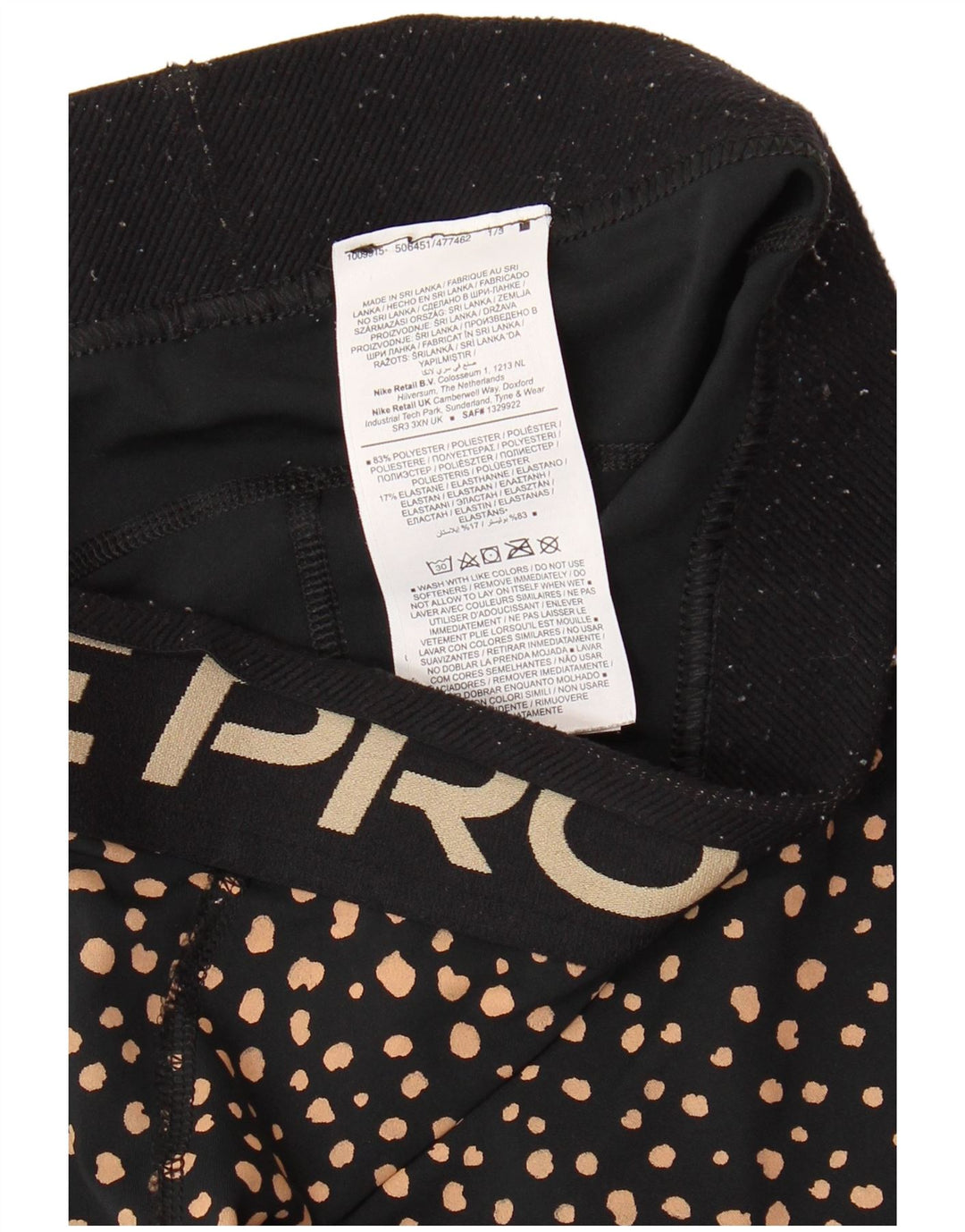 Leggings NIKE Graphic Capri pentru femei UK 12 Poliester cu pete negre medii
