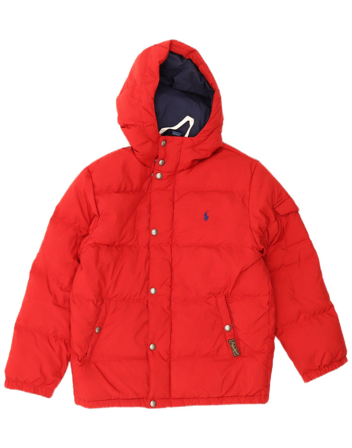 Jachetă căptușită cu glugă Polo Ralph Lauren pentru băieți 10-11 ani, roșu mediu