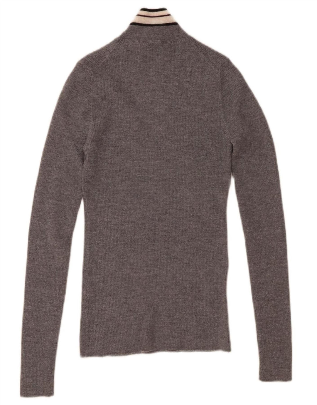 PEUTEREY Womens Turtle Neck Jumper Sweater UK 12 Medium Grey Wool