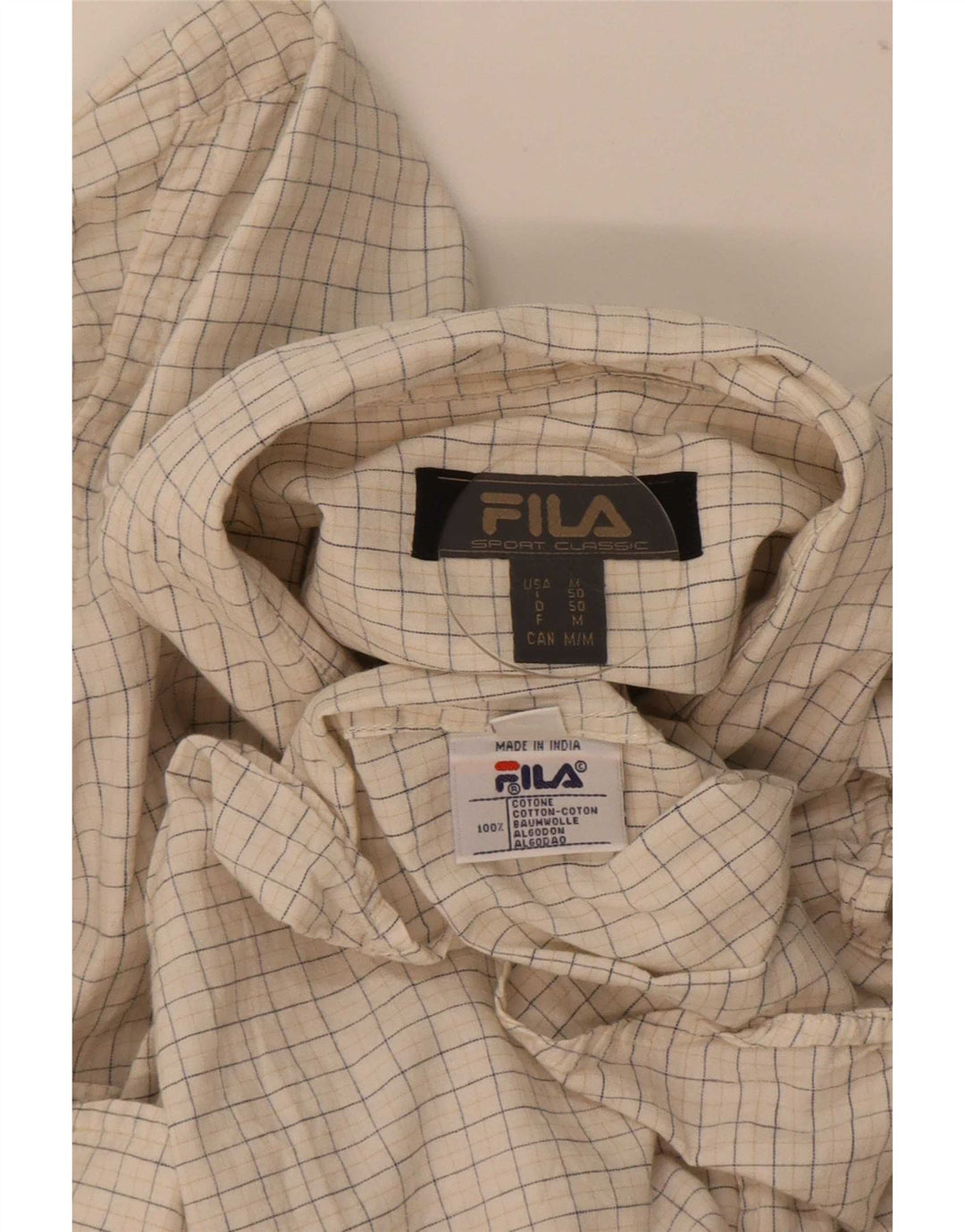 Cămașă Fila Bărbați Medium Bej Check Bumbac