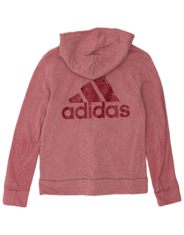 Pulover Adidas Graphic Zip pentru femei UK 14 Medium Pink Flecked