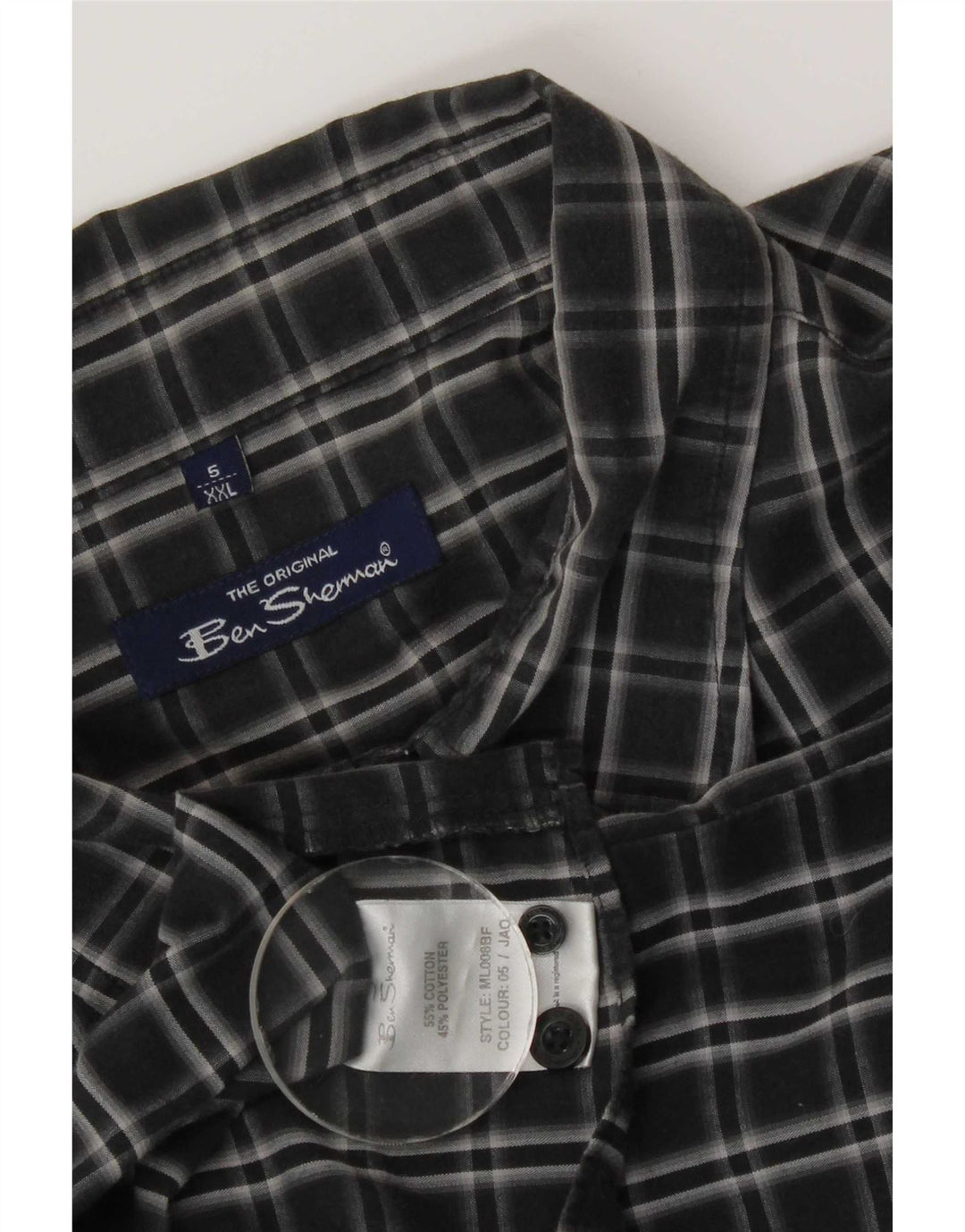 Cămașă pentru bărbați Ben Sherman 2XL, bumbac cu carouri gri