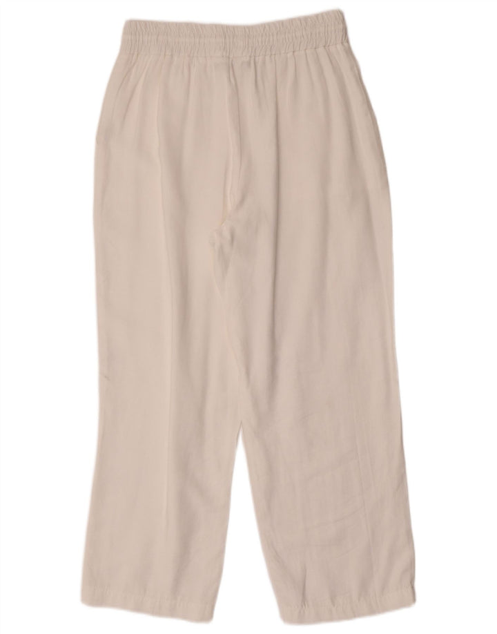 Pantaloni tăiați pentru femei Zara Mici L26 L25 Alb Modal