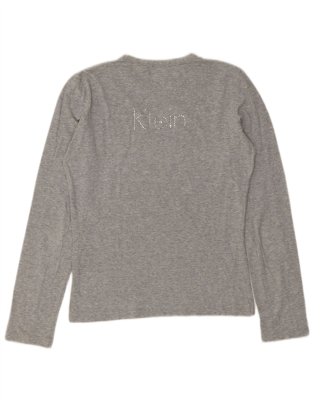 Calvin Klein Jeans Top grafic pentru femei cu mânecă lungă UK 12 Medium Grey Flecked