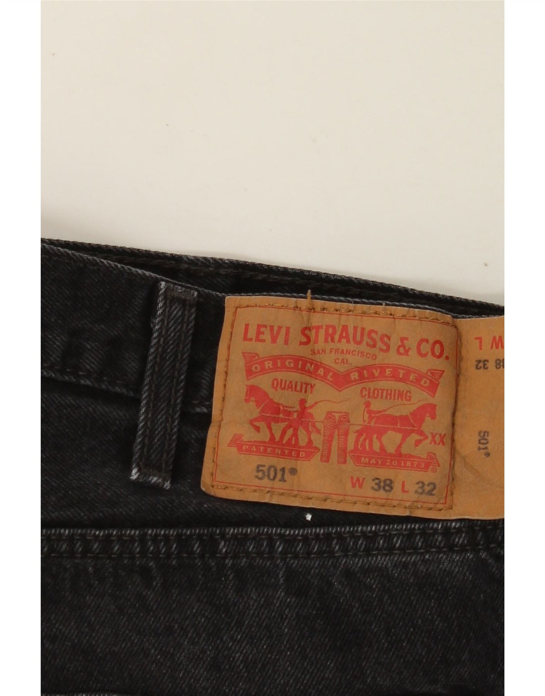 Blugi drepti pentru bărbați LEVI'S 501 W38 L32 bumbac negru