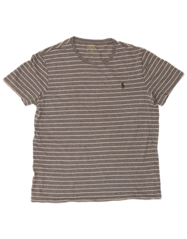 Tricou Polo Ralph Lauren pentru bărbați Top din bumbac cu dungi gri mediu