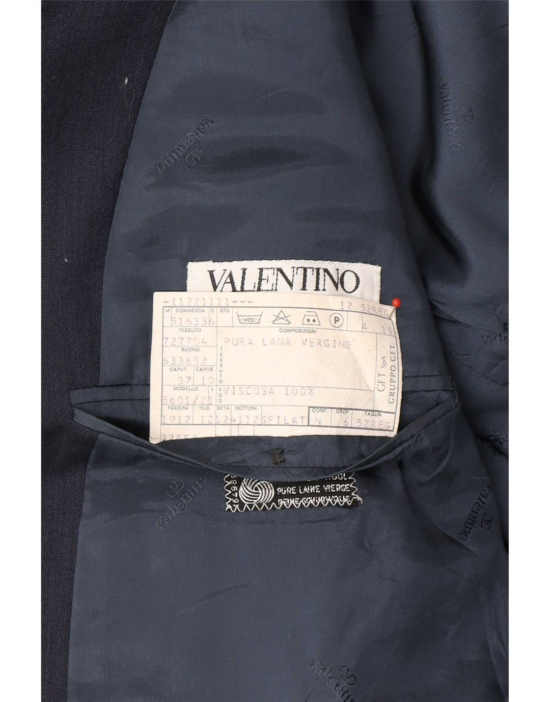 Jachetă Valentino pentru bărbați cu 2 nasturi IT 52 XL Lână nouă, albastru bleumarin