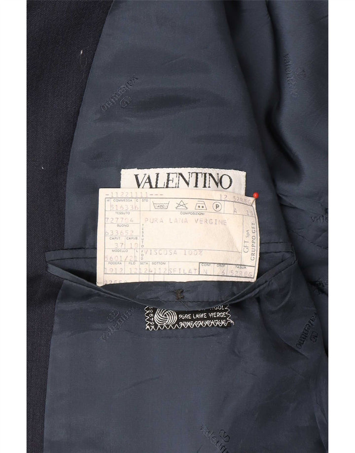 Jachetă Valentino pentru bărbați cu 2 nasturi IT 52 XL Lână nouă, albastru bleumarin